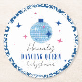 Dancing Queen greek Musical Disco Baby Dusche Runder Pappuntersetzer (Vorderseite)