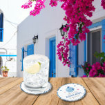 Dancing Queen greek Musical Disco Baby Dusche Runder Pappuntersetzer<br><div class="desc">Griechisch-mediterrane Bougainvillea-inspiriert Dancing Queen Baby Dusche editable Rundpapier Untersetzer. Lassen Sie sich mit der Babydusche des Themas Mamma Mia vom Charme des Mittelmeers verzaubern! Feiern Sie Ihre kleine Ankunft inmitten der blauen und weißen Fliesen, die an das Meer von Santorin erinnern. Die Einladungen werden mit spielerischer Eleganz und rosa Bougainvillea...</div>