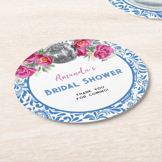 Dancing Queen Mamma Mia Disco Brautparty Runder Pappuntersetzer (Angewinkelt)