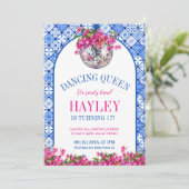 Dancing Queen Mediterranean Geburtstag Einladung (Stehend Vorderseite)