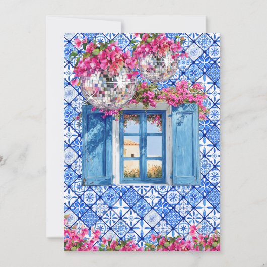 Dancing Queen Mediterranean Geburtstag Einladung (Rückseite)