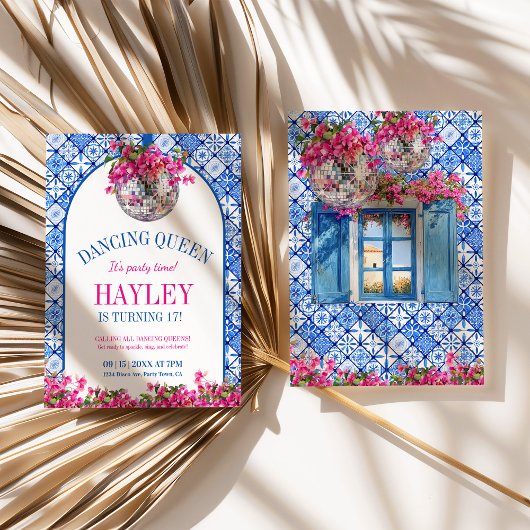 Dancing Queen Mediterranean Geburtstag Einladung