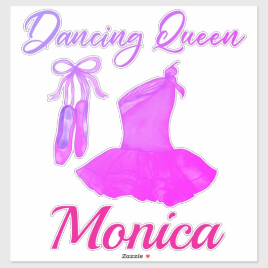 Dancing Queen Quote Pink Cute Ballerina Dress Shoe Aufkleber (Blatt)