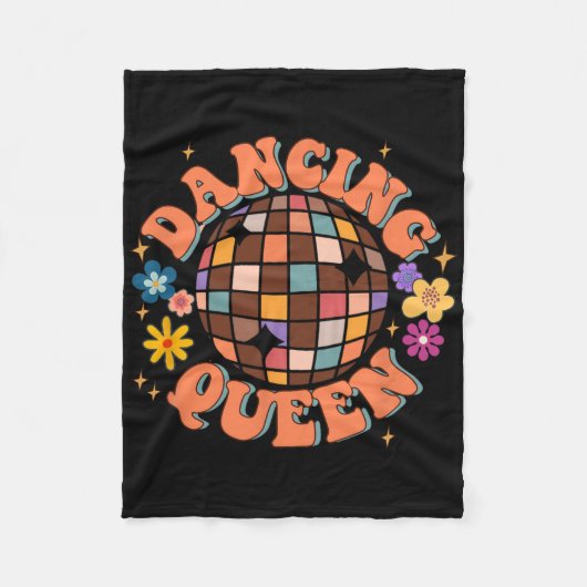 Dancing Queen Retro Bridesmaids Disco Bachelo Fleecedecke (Vorderseite)