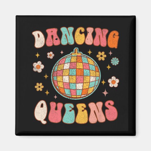 Dancing Queen Retro Bridesmaids Disco Bachelo Magnet (Vorne)