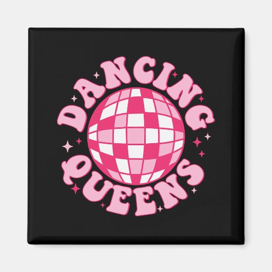 Dancing Queen Retro Bridesmaids Disco Bachelo Magnet (Vorne)