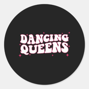 Dancing Queen Retro Bridesmaids Disco Bachelo Runder Aufkleber
