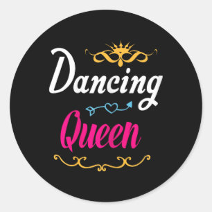 Dancing Queen Retro Moderne Art Runder Aufkleber
