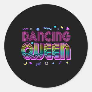 Dancing Queen Shirt Vintag Dancing 70er Runder Aufkleber
