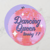 Dancing Queen Wning 17 Disco Ball Einladung (Vorne/Hinten)