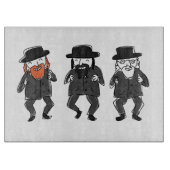 Dancing Rabbis Jewish Glass Challah Board Schneidebrett (Vorderseite)