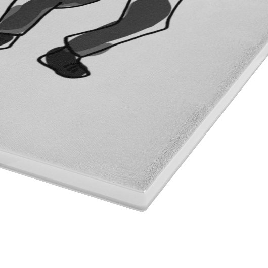 Dancing Rabbis Jewish Glass Challah Board Schneidebrett (Ecke)