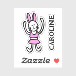 Dancing Rabbit Vinyl Name Aufkleber in vielen Größ