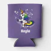 Dancing Rainbow Unicoron mit Starry Lila Sky Dosenkühler (Vorderseite)