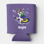 Dancing Rainbow Unicoron mit Starry Lila Sky Dosenkühler (Rückseite)