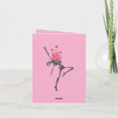 Dancing Red Flames Skeleton Funny Happy Birthday Karte (Rückseite)
