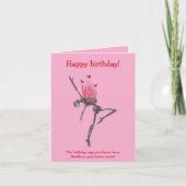 Dancing Red Flames Skeleton Funny Happy Birthday Karte (Vorderseite)