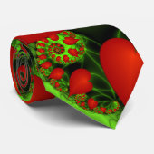 Dancing Red Hearts Modernes Abstraktes Fraktal Kun Krawatte (Gerollt)