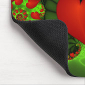 Dancing Red Hearts Modernes Abstraktes Fraktal Kun Mousepad (Ecke)