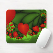 Dancing Red Hearts Modernes Abstraktes Fraktal Kun Mousepad (Mit Mouse)