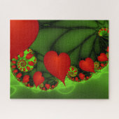 Dancing Red Hearts Modernes Abstraktes Fraktal Kun Puzzle (Horizontal)