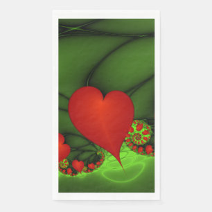 Dancing Red Hearts Modernes Abstraktes Fraktal Kun Serviette