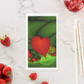 Dancing Red Hearts Modernes Abstraktes Fraktal Kun Serviette (Beispiel)