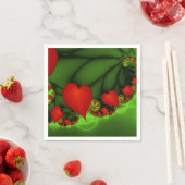 Dancing Red Hearts Modernes Abstraktes Fraktal Kun Serviette (Beispiel)