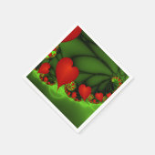 Dancing Red Hearts Modernes Abstraktes Fraktal Kun Serviette (Ecke)