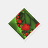 Dancing Red Hearts Modernes Abstraktes Fraktal Kun Serviette (Ecke)