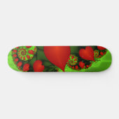 Dancing Red Hearts Modernes Abstraktes Fraktal Kun Skateboard (Horizontal)