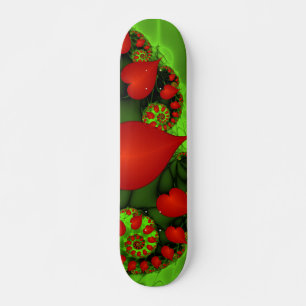 Dancing Red Hearts Modernes Abstraktes Fraktal Kun Skateboard