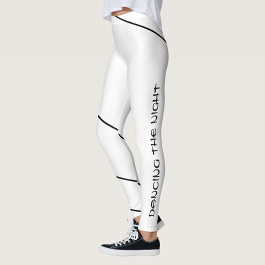Dancing Refined Black Minimal Enveloping Line Art  Leggings (Links)