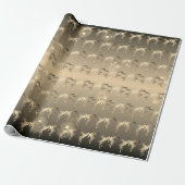 Dancing Reindeer Bale Bronze Geschenkpapier (Ungerollt)