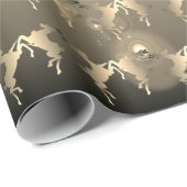 Dancing Reindeer Bale Bronze Geschenkpapier (Rolleneckpunkt)