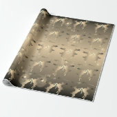 Dancing Reindeer Bronze "Frohe Weihnachten" Geschenkpapier (Ungerollt)