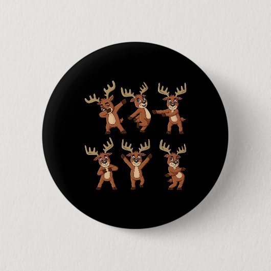 Dancing Reindeer Dance Challenge Weihnachtsmänner Button (Vorderseite)