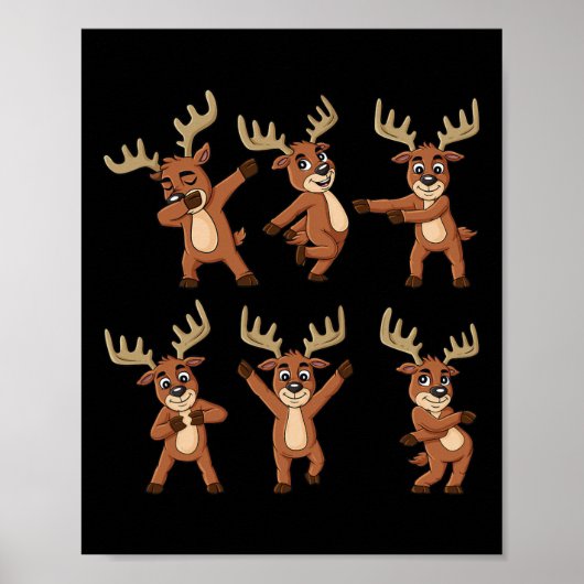 Dancing Reindeer Dance Challenge Weihnachtsmänner  Poster (Vorne)