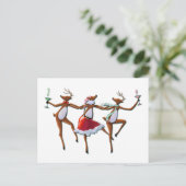 DANCING REINDEY von SHARON SHARPE Postkarte (Stehend Vorderseite)