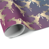 Dancing Rentier Aquamarin Fuschia Rauchglanz Geschenkpapier (Rolleneckpunkt)