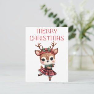 Dancing Rentier Calf - Weihnachtskarte Feiertagskarte