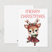 Dancing Rentier Calf - Weihnachtskarte Feiertagskarte (Vorne/Hinten)