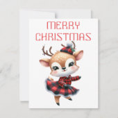 Dancing Rentier Calf - Weihnachtskarte Feiertagskarte (Vorderseite)