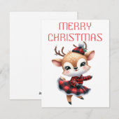 Dancing Rentier Calf - Weihnachtskarte Feiertagskarte (Vorne/Hinten)