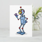Dancing Robot Einladungen (Stehend Vorderseite)