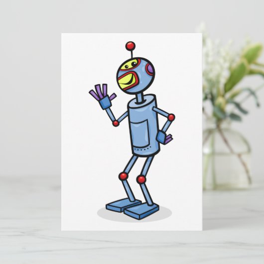 Dancing Robot Einladungen (Stehend Vorderseite)