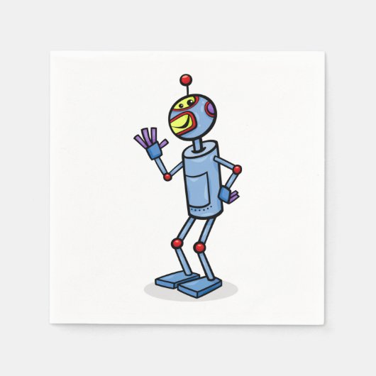 Dancing Robot Paper Napkins Serviette (Vorderseite)