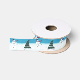 Dancing Rocking Snowman WeihnachtenTree Ribbon Satinband