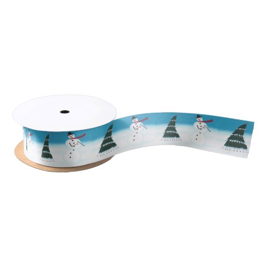 Dancing Rocking Snowman WeihnachtenTree Ribbon Satinband (Spule)