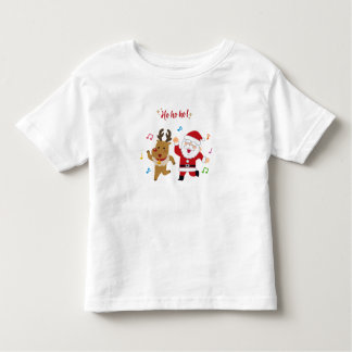 Dancing Santa and Reindeer Christmas Party Kleinkind T-shirt